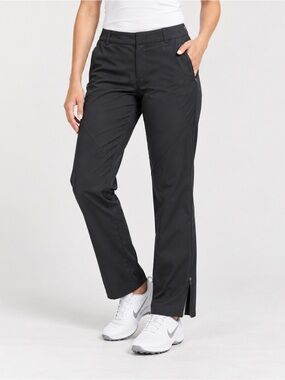 Nike Golf Pants Straight Leg Mid Rise Zip Open Ankles Stretch Black Womens Small